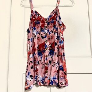 Torrid Multicolor Fit & Flare Floral Tank Top • 1X